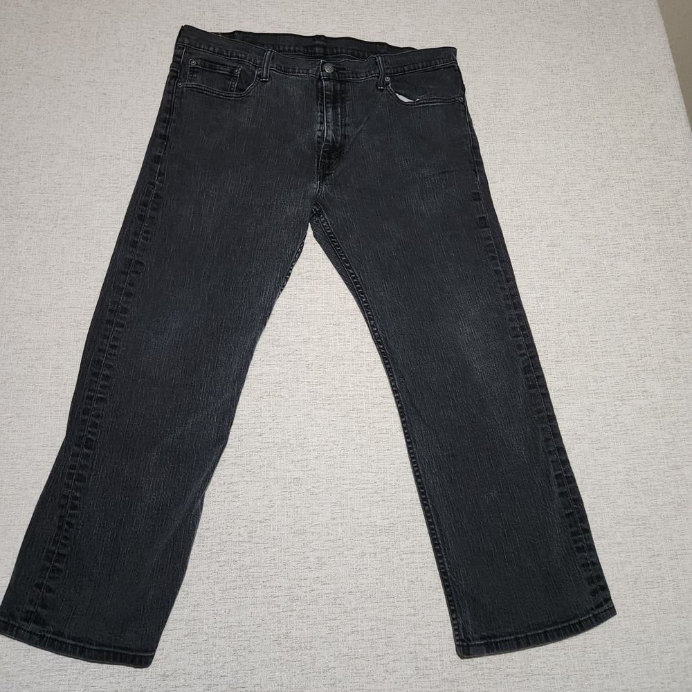 Levi's 569 Loose Straight Jeans Men 38x30 Black Faded Relaxed Fit Denim